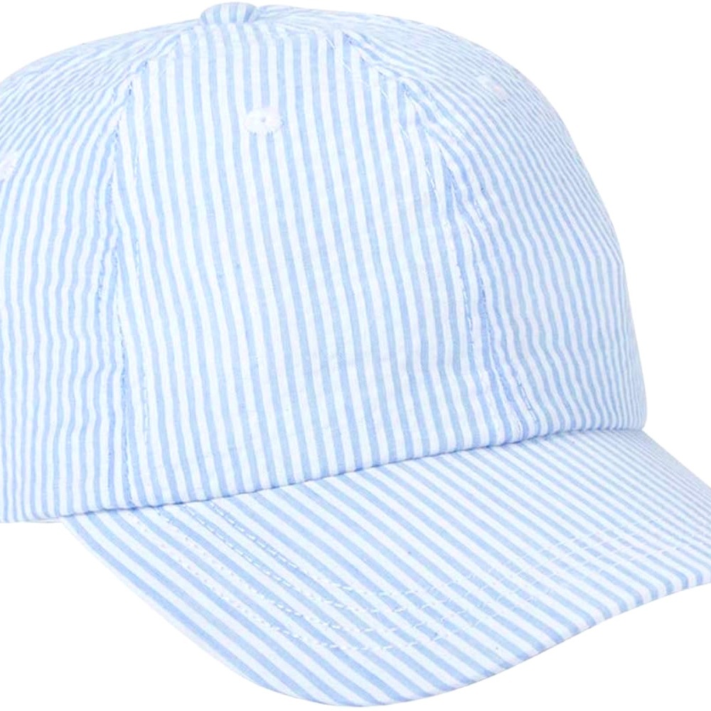Old Navy blue and white striped sun visor, adjustable closure, like new